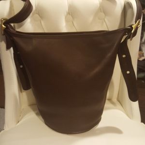 Coach Leather Bucket Bag #9953 Deep Brown